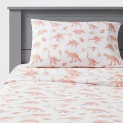 Dinosaur Cotton Kids' Sheet Set Pink - Pillowfort™ -Pillowfort Shop GUEST 5f72dc08 f306 451f 8b41 5448571be6f9
