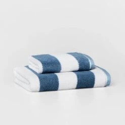 Striped Kids’ Towel Navy With SILVADUR™ Antimicrobial Technology - Pillowfort™ -Pillowfort Shop GUEST a3648987 9819 42c9 a304 b8b0db1187ff