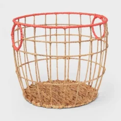 Natural With Fresh Melon Rim Kids' Woven Basket Red - Pillowfort™ -Pillowfort Shop GUEST cf1d420b 4f34 4b13 ba0e 40a06c683c4e