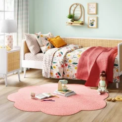 Rattan And Wood Bedside Kids' Table White - Pillowfort™